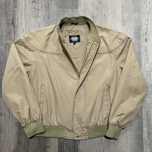 VTG Knightsbridge Jacket Mens L Beige Full Zip Bi Swing Bomber Casual Golfing